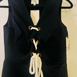 Milly Navy Nautical Dress with Rope Detail